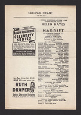 Helen Hayes "HARRIET" (Beecher Stowe) Elia Kazan 1944 Boston Broadside (Program)