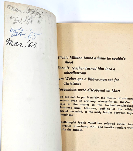 Judith Merril Off the Beaten Orbit, Out of Bounds, The Tomorrow People Vtg SciFi - Picture 4 of 12