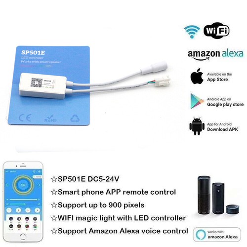 12V WS2811 Addressable led strip RGB Dream Color +WiFi APP controller+power kit - Picture 4 of 10