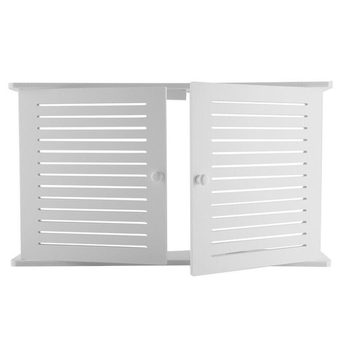 Wireless WiFi Router Storage Boxes Wall Mounted Shelf Large Bracket Wood Plastic - Picture 11 of 12