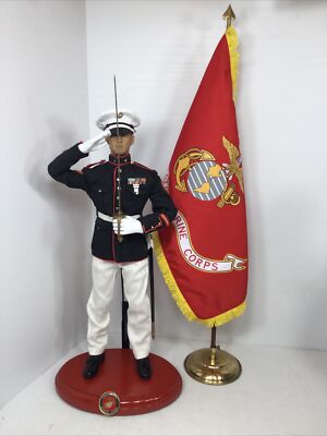 1/6 CUSTOMIZED USMC MARINE CEREMONIAL DRESS UNIFORM SWORD FLAG