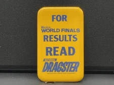 VRHTF NHRA RARE VTG "WINSTON WORLD FINALS NATIONAL DRAGSTER BUTTON" 1.5" X 2.5"