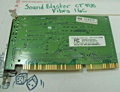 CREATIVE LABS CT4180 ISA VIBRA 16 SOUND CARD | eBay