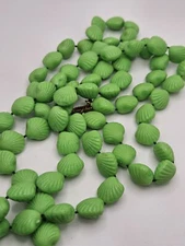 Vintage Retro Molded Plastic Seashell Long Beaded Necklace