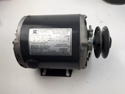 Emerson SA55NXSFA 486 Fan Motor 1725RPM 1/4HP Reversible with Base an 3'' Pulley