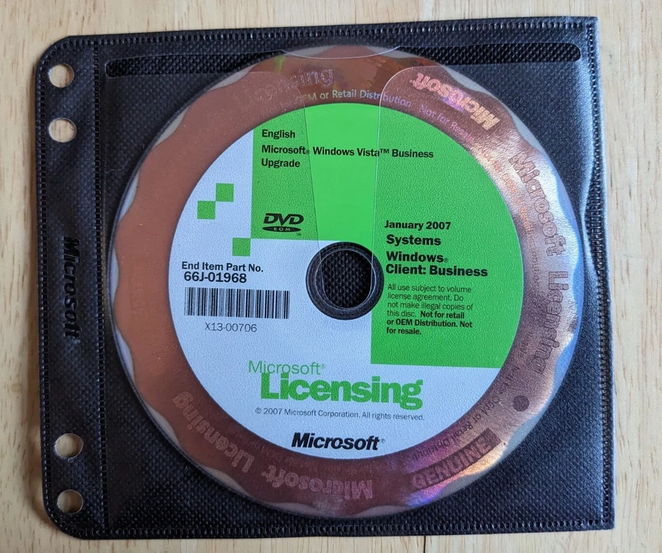 3 Discs Microsoft Licensing 2007 Systems Windows Client: Business  - Image 4 of 4
