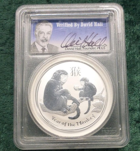 2016 PCGS MS70 Australian Year of the Monkey 1oz .999 Fine Silver $1, David Hall - Picture 5 of 8