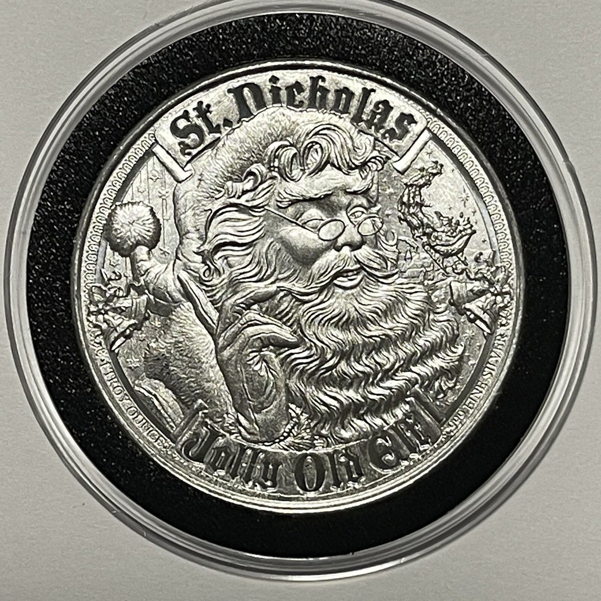 ☆Noel☆ St. Nicholas Jolly Ole Elf Holiday Coin 1 Troy Oz .999 Fine