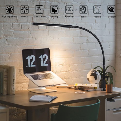 Eye-Caring LED Desk Lamp: 12W Stepless Dimming & Adjustable Color Temperatures - 第 4/8 張圖片