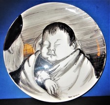 ONE OF A KIND Hand Painted Ceramic Plate Signed Terri Geissler Dated '79