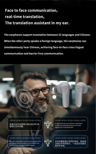 Traduire casque 144 langues en ligne Bluetooth compatible traduire casque - Zdjęcie 6 z 16