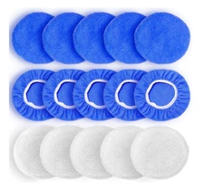 Car Waxing Machine Buffer Polisher Pad Bonnet Orbital Cover Woolen Fleece 15 Pcs