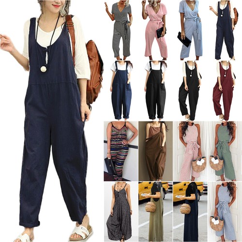 Dungarees Ladies Overalls Baggy Casual 