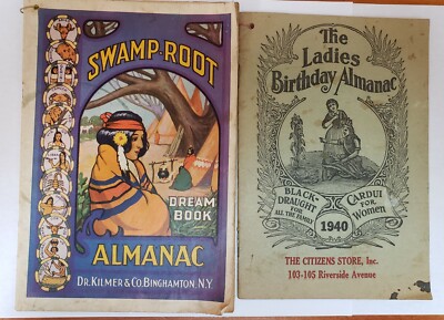 1940 Swamp-Root Almanac Dream Book & The Ladies Birthday Almanac 1940 ''AS IS'' 