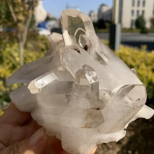 463g  Natural Clear White Quartz Crystal Cluster Rough Healing Specimen