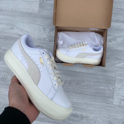 PUMA Wildleder Mayu Mix Damen-Plateau-Turnschuhe Turnschuhe - Marshmallow [381042 01]