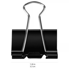 AmazonBasics Medium Binder Clips 144-Pack 5/8" Capacity Black Tempered Steel