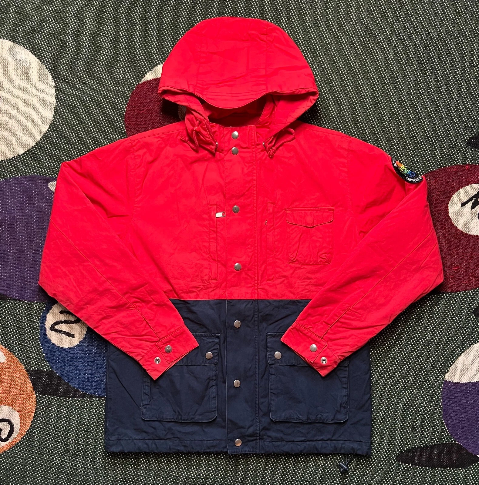 Parka Supreme Respect The Wild Mountain rouge marine taille moyenne
