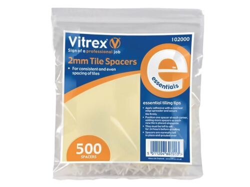 Vitrex - 102000 Essential Tile Spacers (500) 2mm - 102000 - Afbeelding 1 van 1
