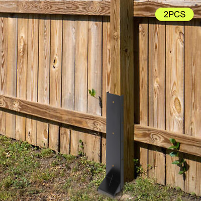 2pcs Fence Post Repair Kit Steel 6*6 Fence Post Support Fence Repair Tools Black