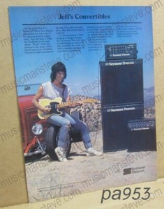 1985 SEYMOUR DUNCAN AMP PRINT AD - "Jeff's Convertibles" shows Jeff Beck & amps