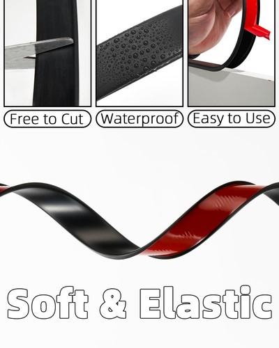 U-Shape Black TPE Edge Banding, 16.4 Ft Self-Adhesive Trim for Furniture, She... - Picture 6 of 7