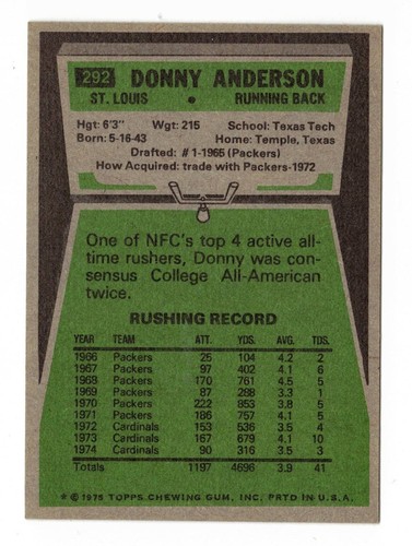 1975 Topps Football #158-323 YOUR CHOICE $1.09 Flat Ship UPDATED 5/31/24 - Picture 419 of 501
