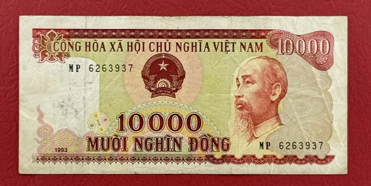 Circulated 10,000 ₫ Denomination Vietnamese Paper Money for sale