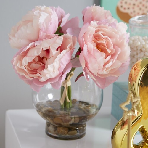 Peonies Floral Arrangement in Glass Vase - Picture 2 of 11