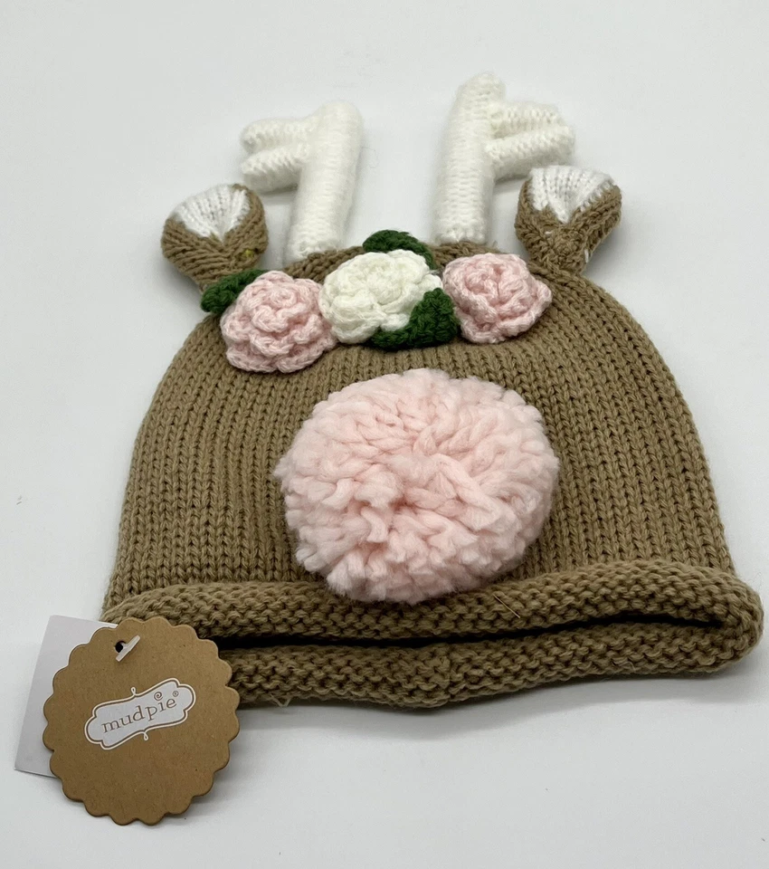 NUEVO ~ Mud Pie Niño Bebé ~ Ciervo Cervatillo Sombrero Gorra Gorro Otoño ~ 6M a 18M Foto 2 de 4