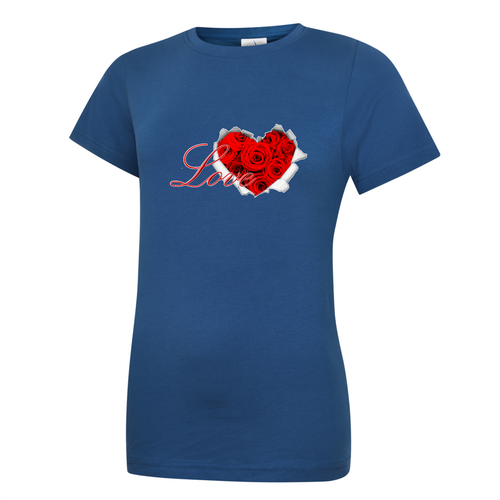 Camiseta para damas del Día de San Valentín - Love Rose Heart - Regalo para niñas - Prendas para el torso de algodón - Imagen 14 de 14
