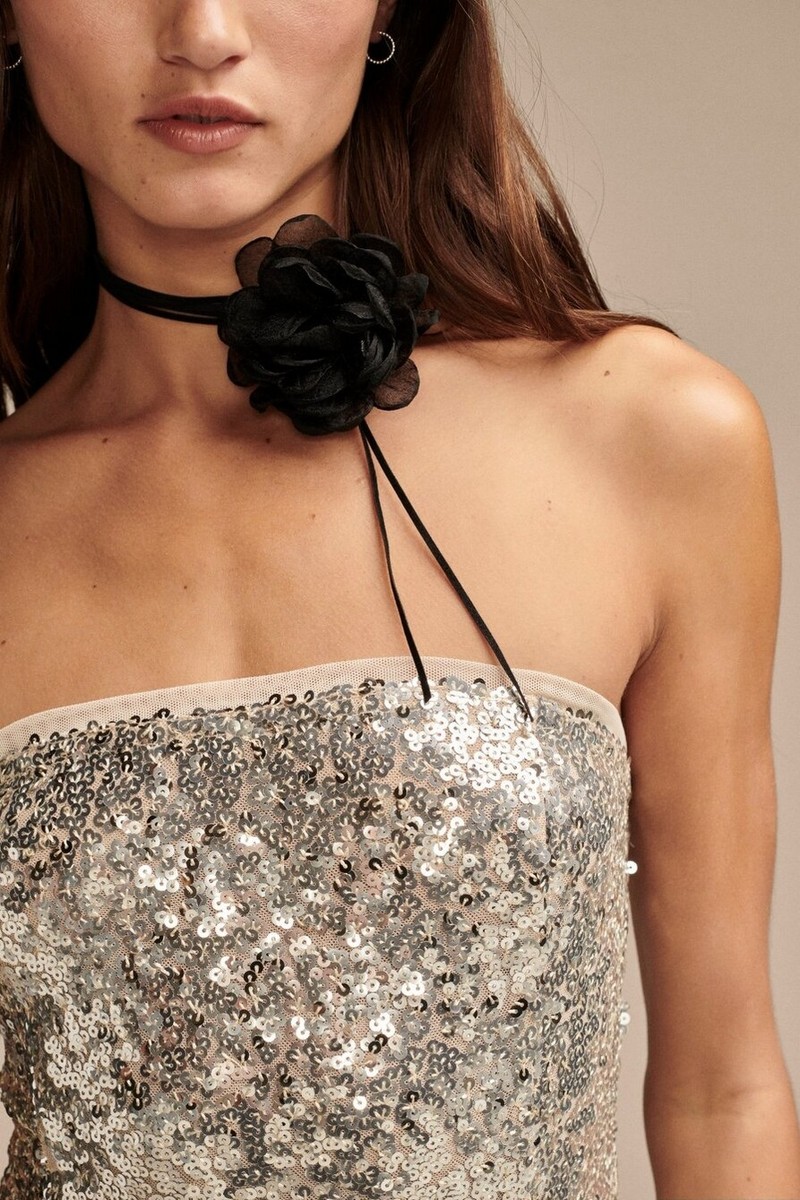 black gold glitter dress Scala 61319 Long Formal Sequin Prom Dress - One Shoulder Design - Periwinkle main image 1