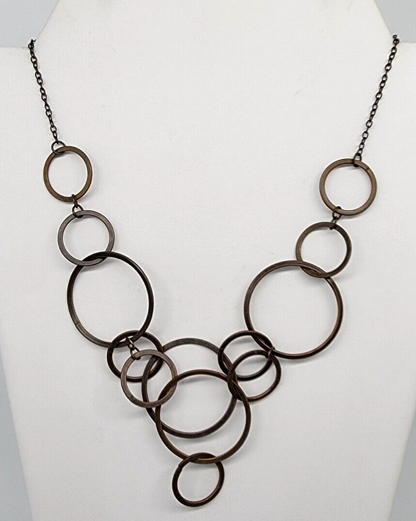 Circle Design Chain Necklace  Interlocking Brass … - image 6