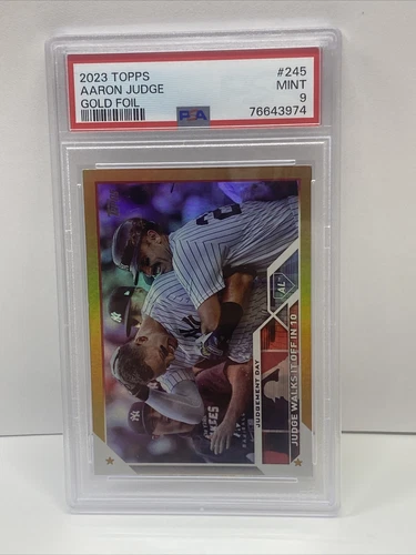 2023 TOPPS SERIES 1 #245 AARON JUDGE GOLD FOIL PSA 9 Mint YANKEES