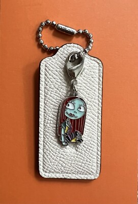 Genuine 2.25  Coach Chalk Leather HangTag Nightmare Before X-mas Sally Charm New