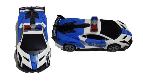 Robot Police Car Transformers Toy Lights Sounds Bump and Go Action - Picture 4 of 6