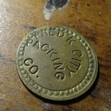 Antique Brass Picker's Token Frederick City Packing Co. / Maryland 