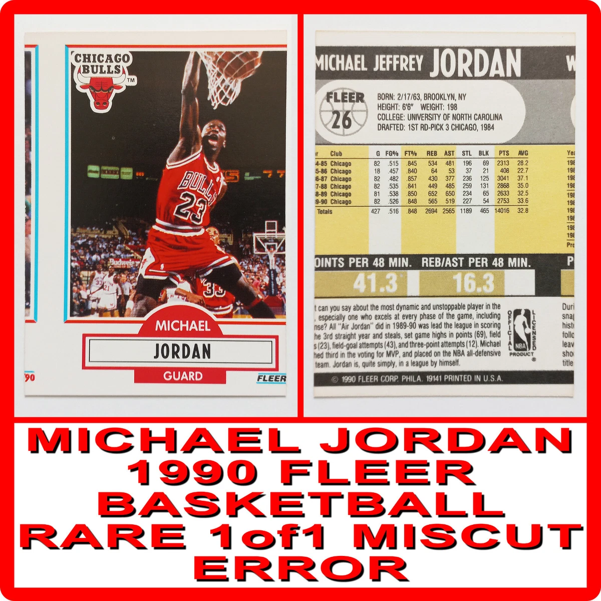 Michael Jordan Fleer Error Card Sports Trading Cards Michael Jordan Fleer Error Card Sports Trading Cards