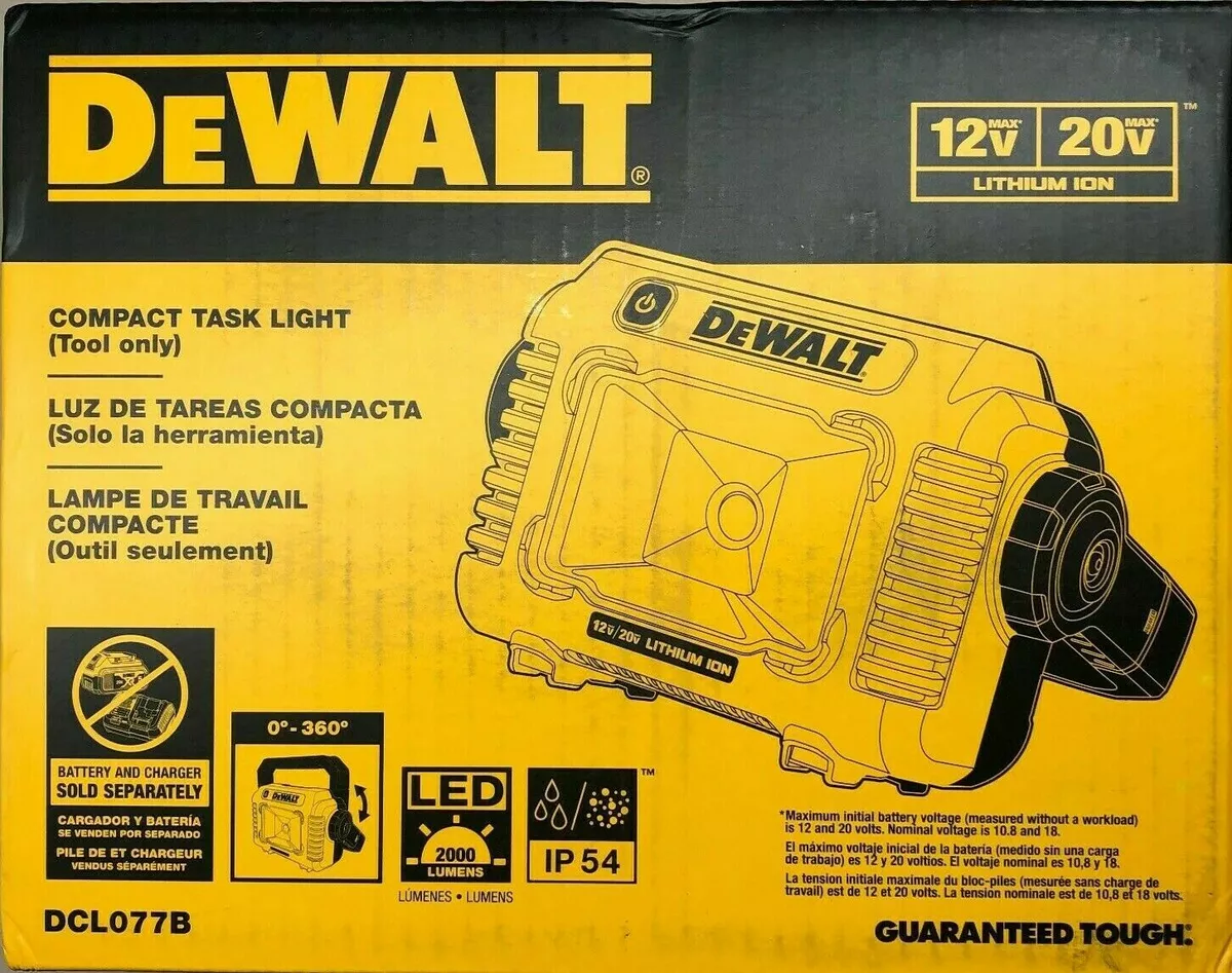 DEWALT 2000-Lumen LED Yellow Battery-operated Rechargeable