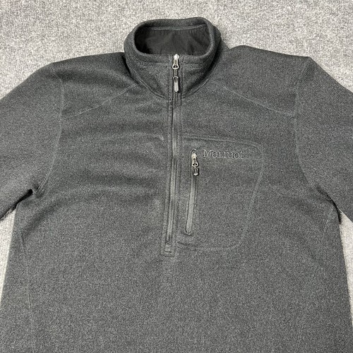 Marmot Jacket Mens Medium Dark Gray Fleece Drop Line Hiking Pullover Mock Neck - Picture 4 of 13