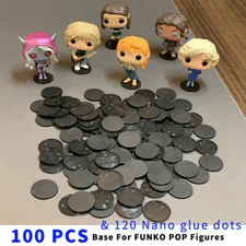Lot 100 Display Stand Base 40mm For Funko POP  figures &120 nano glue dots Black