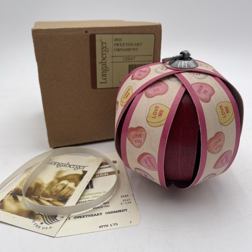 Longaberger 2012 Sweetheart Valentines Ornament Neu im Karton 12547