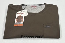 Wrangler Men's Pocket Tee, Brown, Size XXL