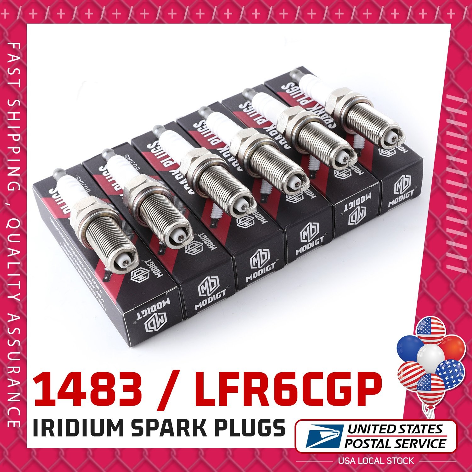 6Pcs OEM Quality LFR6CGP 1483 For NGK Laser Iridium Spark Plugs For Dodge Volvo