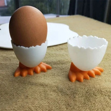 4 x Egg Cup Set Breakfast Boiled Eggs Novelty Chicken Holder Kitchen Home Food