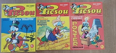 LOT 3 PICSOU MAGAZINE - N° 57 - 58 - 60 / ANNEE 1976 AVEC POSTER DU N°60 - Photo 1/4