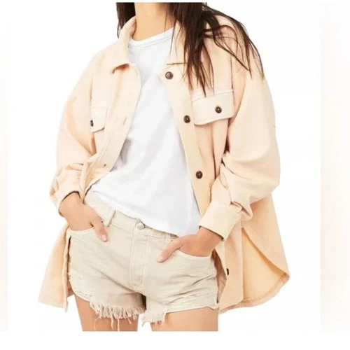 VALENTINO Free People giacca camicia pile oversize rubino dolcevita taglia small