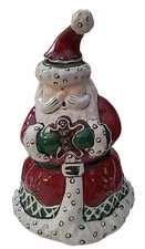 2010 Rare Blue Sky "Heartland Holiday" Santa Candle Holder by Heather Goldminc