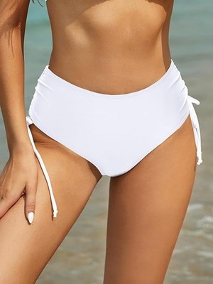 Größen S oder L | Shekini High Waisted Ruched Swim Bikini Slip Unterteil FMX12/AB159