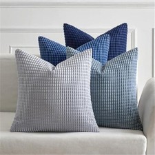 Blue Decorative Pillow Covers 18x18 Inch Set of 4 Boho Western